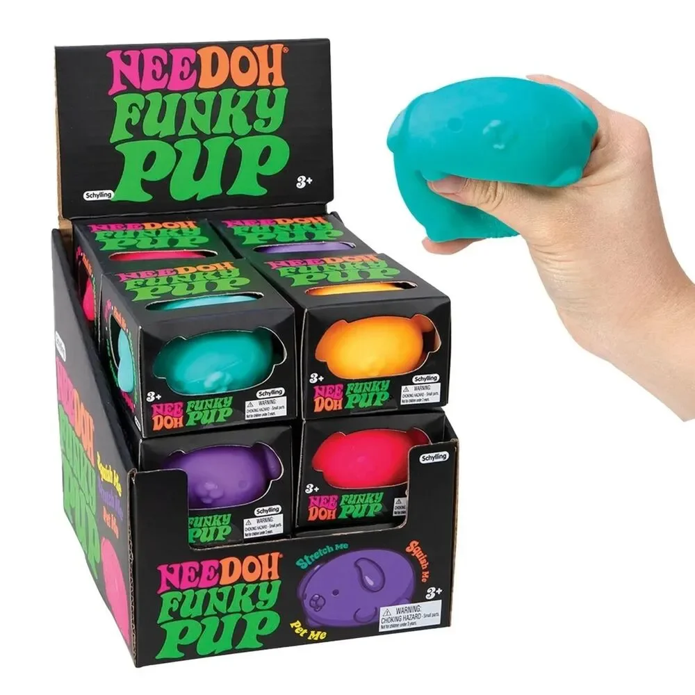 Schylling Official Needoh Funky Pup Squishy Nee doh Pink